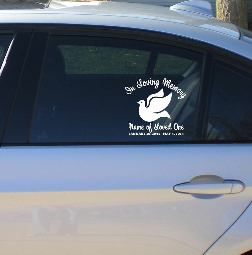 Dove In Loving Memory Car Decal - The Funeral Program Site