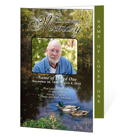 Duck Pond 4 - Sided Graduated Funeral Program Template - The Funeral Program Site