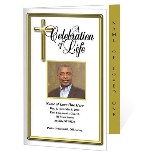 Embassy 4 - Sided Graduated Funeral Program Template - The Funeral Program Site