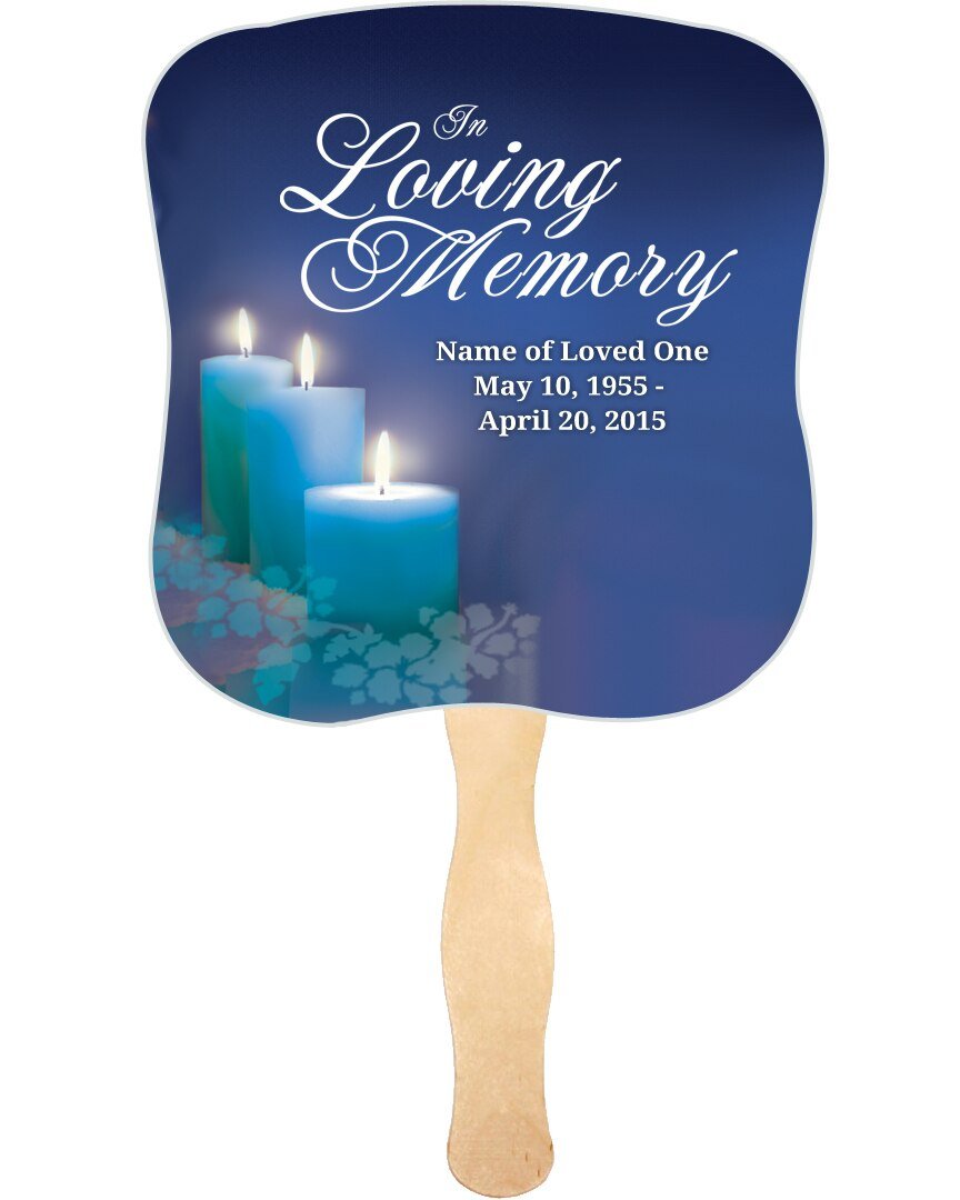 Enlighten Cardstock Memorial Fan With Wooden Handle (Pack of 10) - The Funeral Program Site