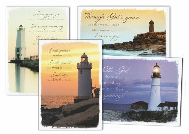 Everlasting Light Assorted Sympathy Cards (Box of 12) - The Funeral Program Site