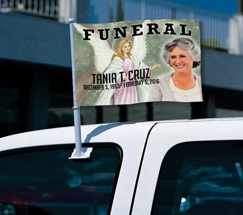Faith Funeral Car Flag and Pole - The Funeral Program Site