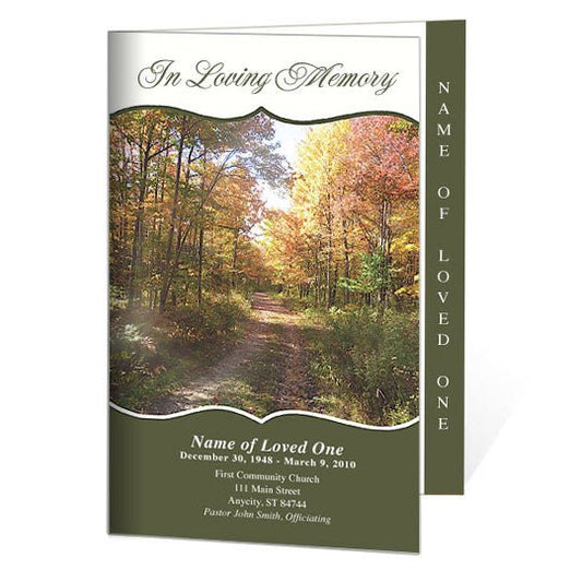 Fall 4 - Sided Graduated Funeral Program Template - The Funeral Program Site