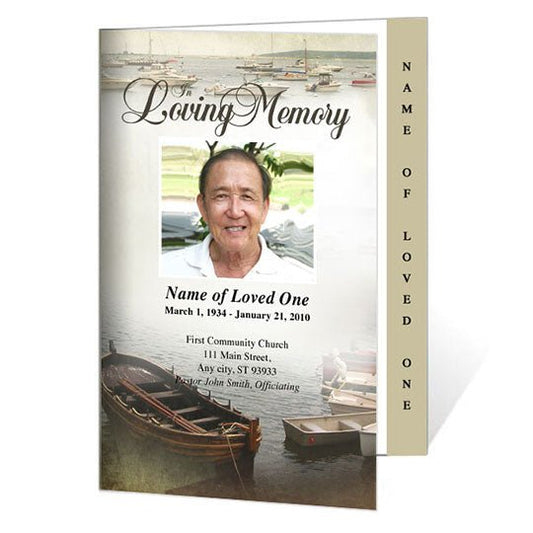 Fishing 4 - Sided Graduated Funeral Program Template - The Funeral Program Site