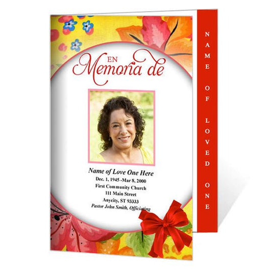 Flora 4 - Sided Graduated Funeral Program Template - The Funeral Program Site