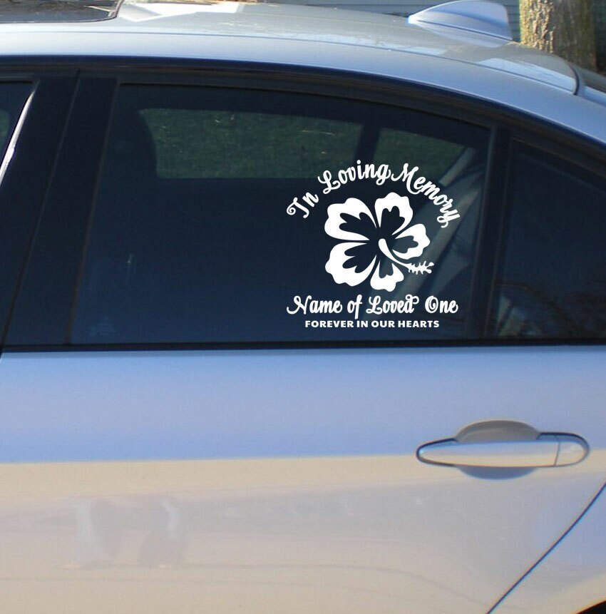 Flower In Loving Memory Car Decal - The Funeral Program Site