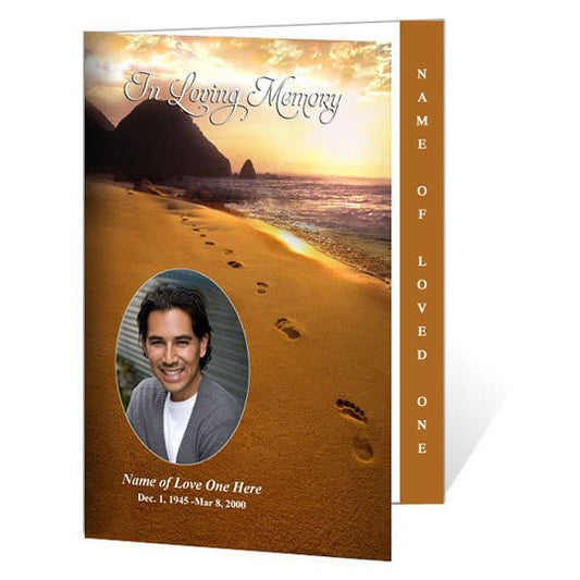 Footprints 4 - Sided Graduated Funeral Program Template - The Funeral Program Site