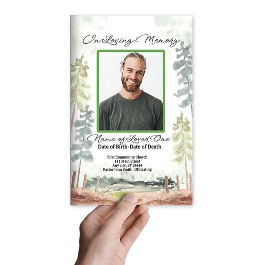 Forest Online Funeral Program Template