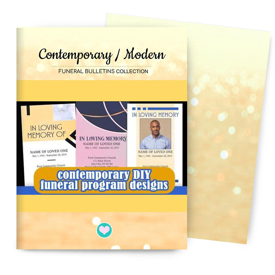 Contemporary Modern Printable Funeral Program Catalog