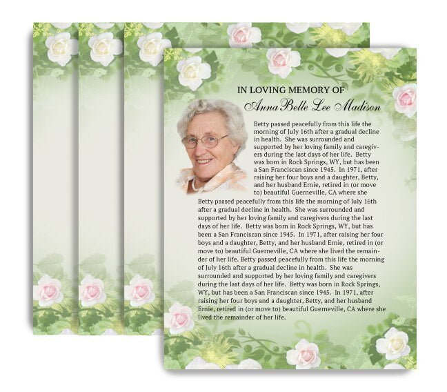 Garden Funeral Flyer Design & Print (Pack of 50) - The Funeral Program Site