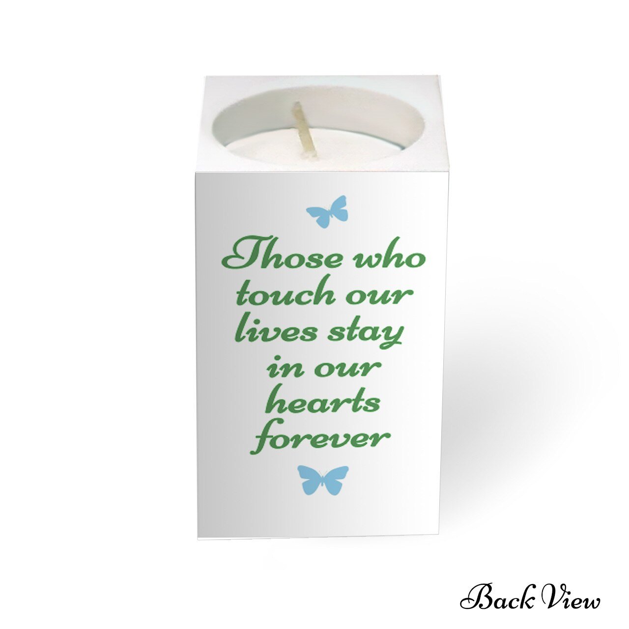 Gardens Personalized Mini Memorial Tea Light Candle Holder - The Funeral Program Site