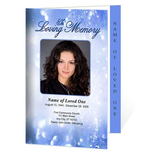 Glitter 4 - Sided Graduated Funeral Program Template - The Funeral Program Site