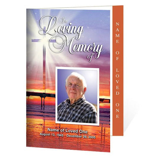 Glorify 4 - Sided Graduated Funeral Program Template - The Funeral Program Site