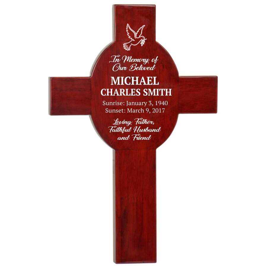 Glossy Piano Finish Rosewood Memorial Cross - The Funeral Program Site