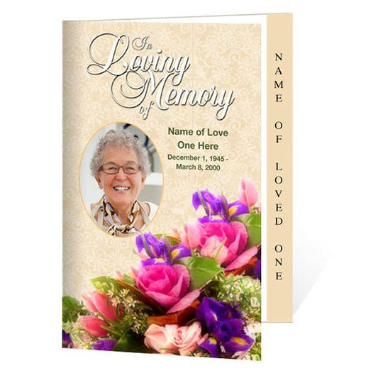 Golden 4 - Sided Graduated Funeral Program Template - The Funeral Program Site