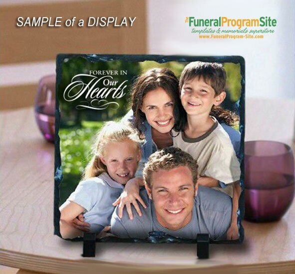 Half Oval Memorial Slate Stone Plaque with Stand - The Funeral Program Site