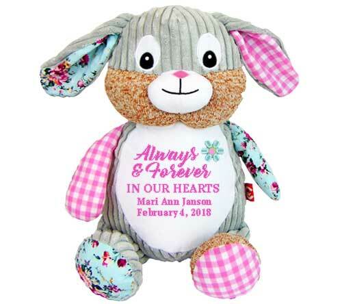 Harlequin Bunny Memorial Stuffed Animal - Urn - The Funeral Program Site