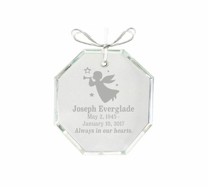 Hexagon Bevel Edge Crystal Christmas Ornament - The Funeral Program Site
