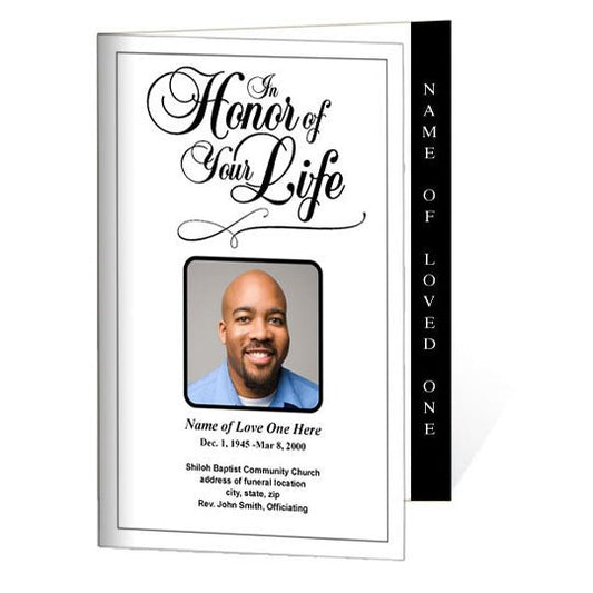 Honor 4 - Sided Graduated Funeral Program Template - The Funeral Program Site