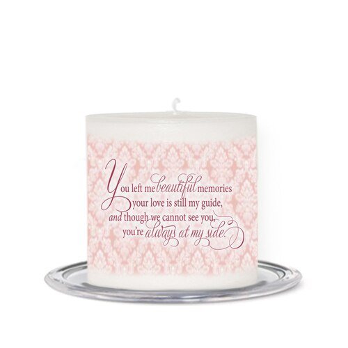 Honor Her Spirit Personalized Small Wax Memorial Candle - The Funeral Program Site