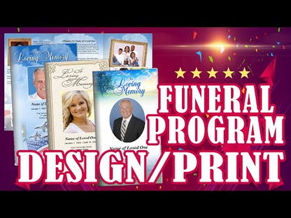 Platinum 8-Sided Graduated Funeral Program Design & Print (Pack 50)