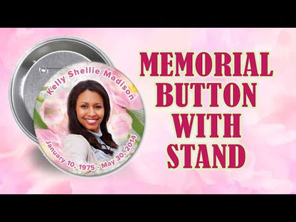 Pink Pearls Memorial Button Pin (Pack of 10)