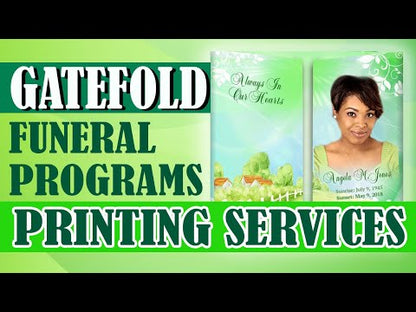 Your Background Gatefold Funeral Program Design & Print (Pack of 50)