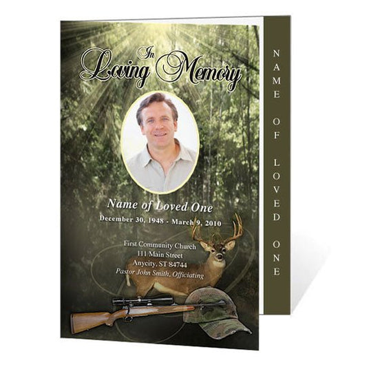 Hunter 4 - Sided Graduated Funeral Program Template - The Funeral Program Site