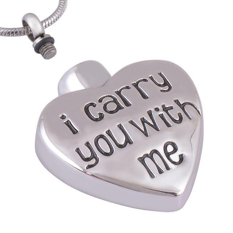 I Carry You With Me Urn Pendant Necklace - The Funeral Program Site