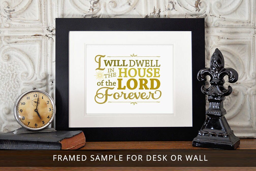 I Will Dwell In The House Bible Verse Word Art - The Funeral Program Site