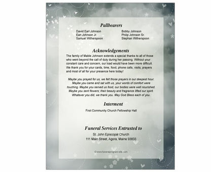 Eternal Funeral Booklet Template.