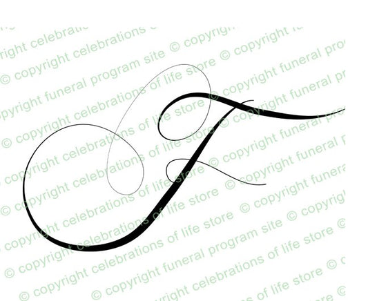 Script Monogram Letter F.