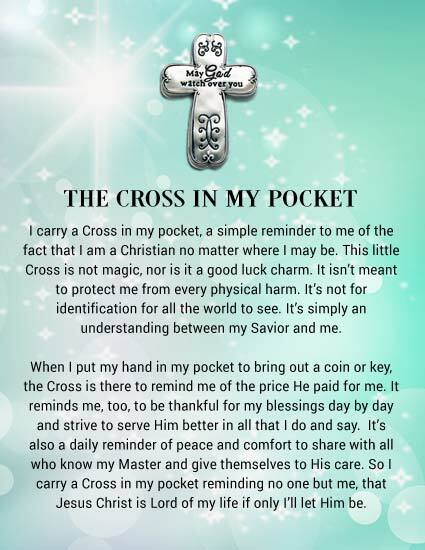 The Cross In My Pocket poem card with a RED & SILVER Pocket Cross