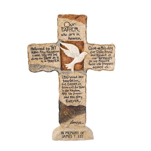 Personalized Dove Memorial Cross.