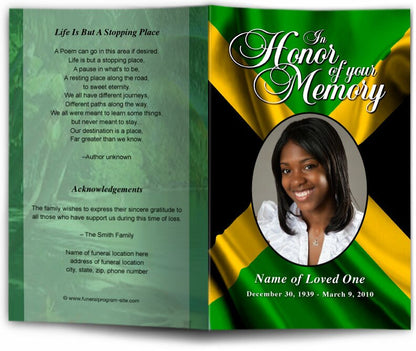 Jamaica Funeral Program Template.