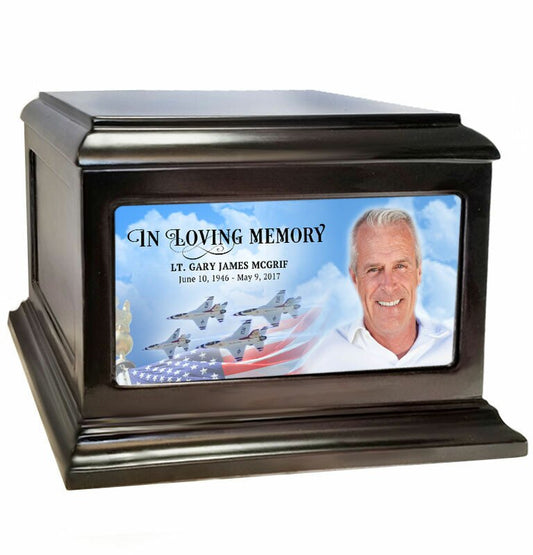 Air Force Wood Cremation Urn.