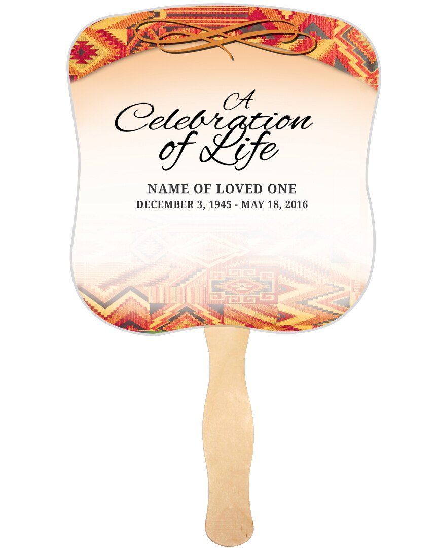 Impala Cardstock Memorial Fan With Wooden Handle (Pack of 10) - The Funeral Program Site