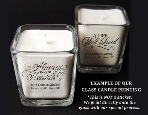 In Honor Of Your Memory Glass Cube Memorial Candle - The Funeral Program Site