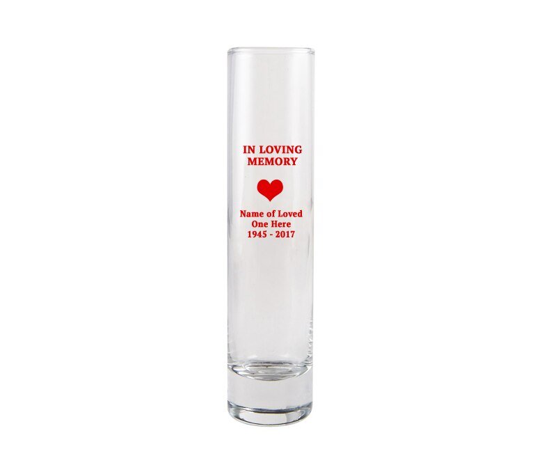 In Loving Memory Glass Bud Vase - The Funeral Program Site