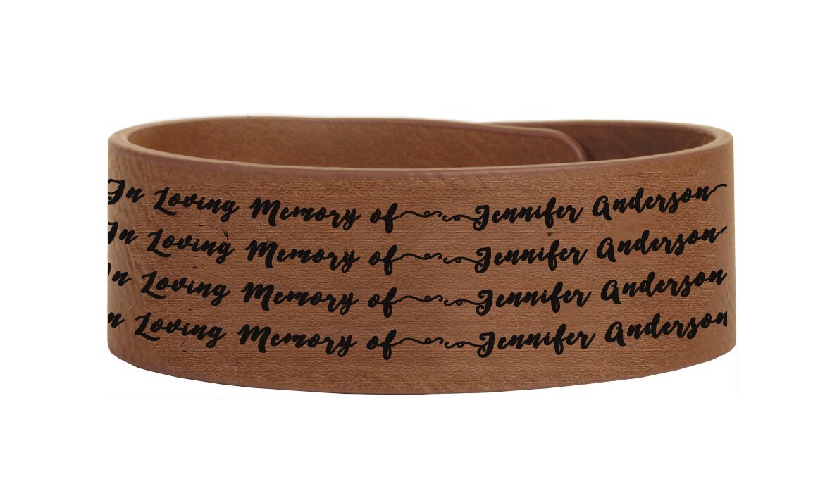In Loving Memory Memorial Leatherette Bracelet Personalized - The Funeral Program Site