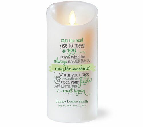 Irish Blessing Dancing Wick LED Memorial Candle - The Funeral Program Site