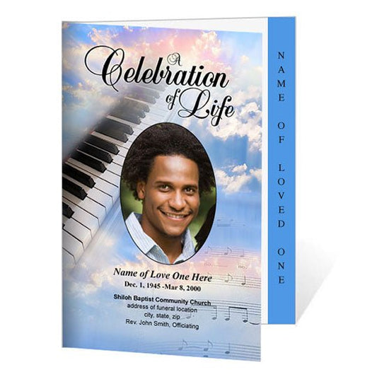 Ivory 4 - Sided Graduated Funeral Program Template - The Funeral Program Site