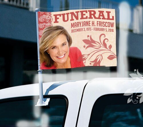 Jasper Funeral Car Flag and Pole - The Funeral Program Site