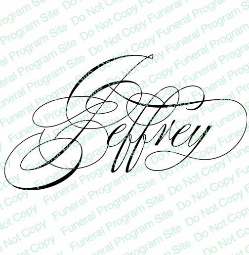 Jeffrey Word Art Name Design - The Funeral Program Site
