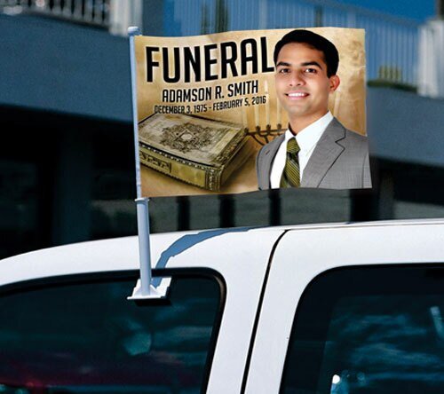 Jewish Funeral Car Flag and Pole - The Funeral Program Site