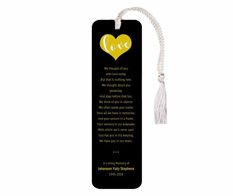 Leather Memorial Bookmark We Thought of You Poem - The Funeral Program Site