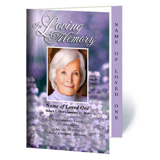 Lilac 4 - Sided Graduated Funeral Program Template - The Funeral Program Site