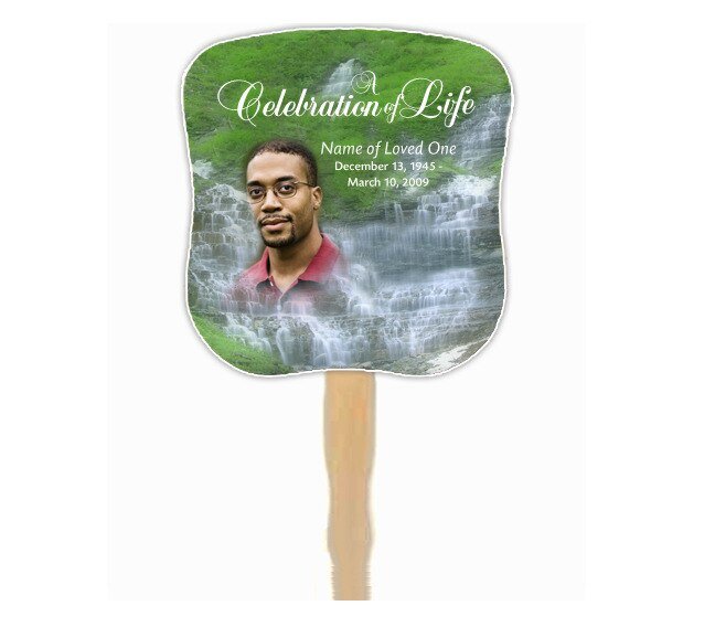 Majestic Cardstock Memorial Fan With Wooden Handle (Pack of 10) - The Funeral Program Site