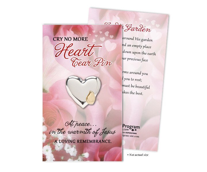 Memorial Heart Tear In Loving Memory Pin - The Funeral Program Site