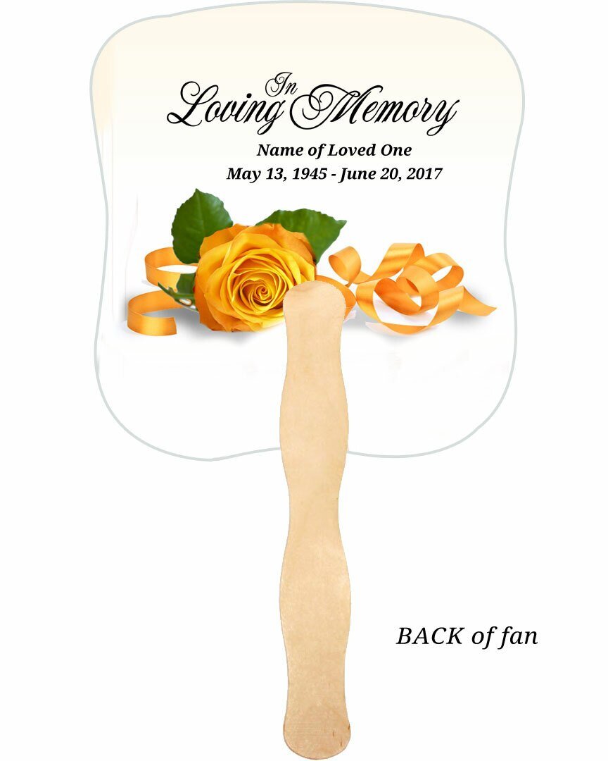 Memory Cardstock Memorial Fan With Wooden Handle (Pack of 10) - The Funeral Program Site